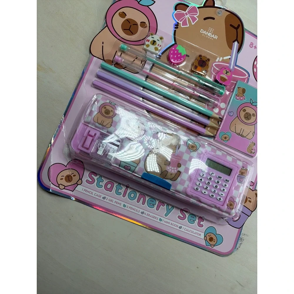 Capybara Stationery Set Danbar Global Pencil Case Calculator Pens Erasers New